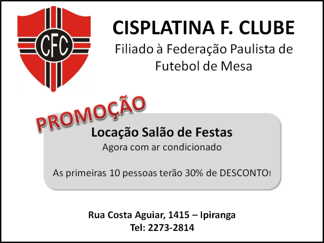 Promoção - Cisplatina F. Clube